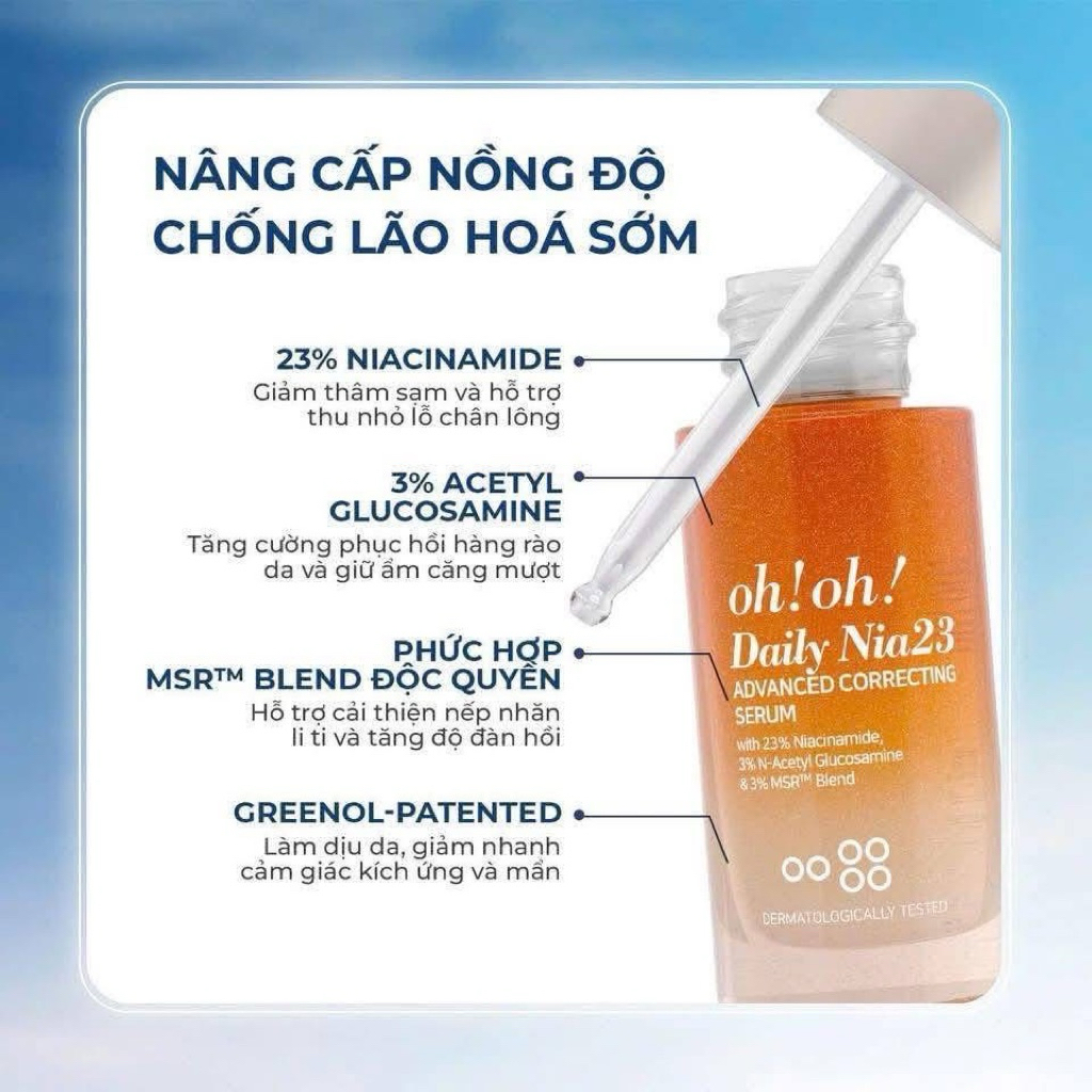(Hang cty )Serum Nia Oh Oh 23% Daily Nia23 Advanced Correcting | Tinh chất Oh Oh Mờ Thâm Sáng Da