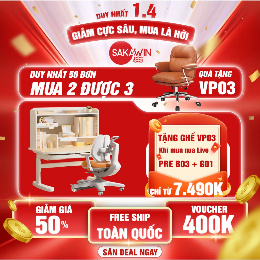 [MẪU MỚI 2026] Bộ bàn ghế học sinh cao cấp Sakawin Premium B03 Bàn học chống gù cho bé Chịu lực tốt Chống rung hiệu quả | BigBuy360 - bigbuy360.vn