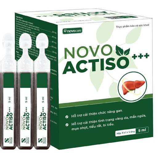NOVO ACTISO Ống uống hỗ trợ chức năng gan, giảm vàng da, mẩn ngứa, mụn nhọt, bí tiểu – Hộp 4 vỉ x 5 