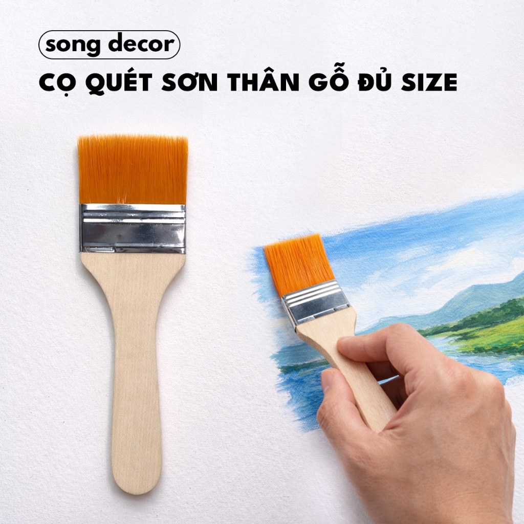 Cọ vẽ tranh sơn dầu lông nylon, cọ vẽ lớn, vừa và nhỏ, cọ vẽ nghệ thuật cho trẻ em và người lớn S010