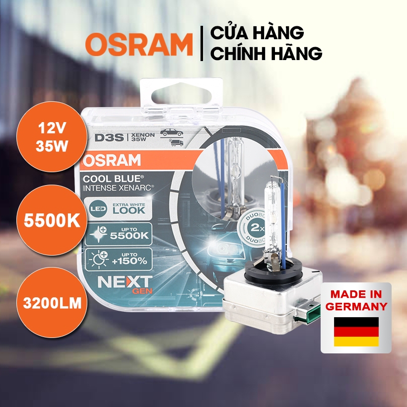 Combo 2 Bóng Đèn LED Xenon Xe Ô Tô (Next Gen) OSRAM Cool Blue Intense D3S 12V 35W 66340CBN Ánh Sáng 