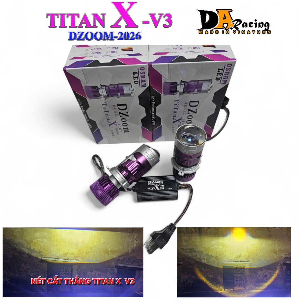 Đèn pha bi cầu mini TITAN X v3 chính hãng DZOOM  đường cắt rộng như bi 3.0 sáng cos TITAN 1.0 PHA ĐẸ