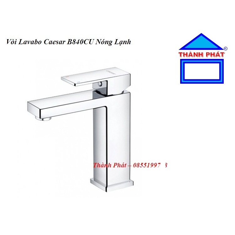 HappyHomeHn1 - B840CU - [CHÍNH HÃNG] Vòi lavabo nóng lạnh CAESAR B840CU, vòi đồng mạ chrome