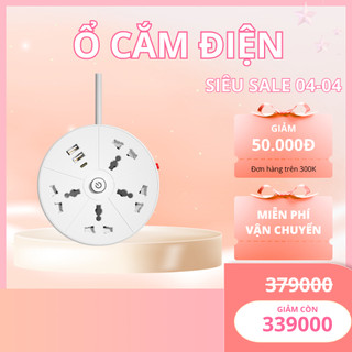 Ổ Cắm Điện Đa Năng 2000W MooLah Có Cổng Sạc USB Và Type C Cuộn Tròn Thông Minh Bảo Vệ Dây Chống Giật Cao Cấp