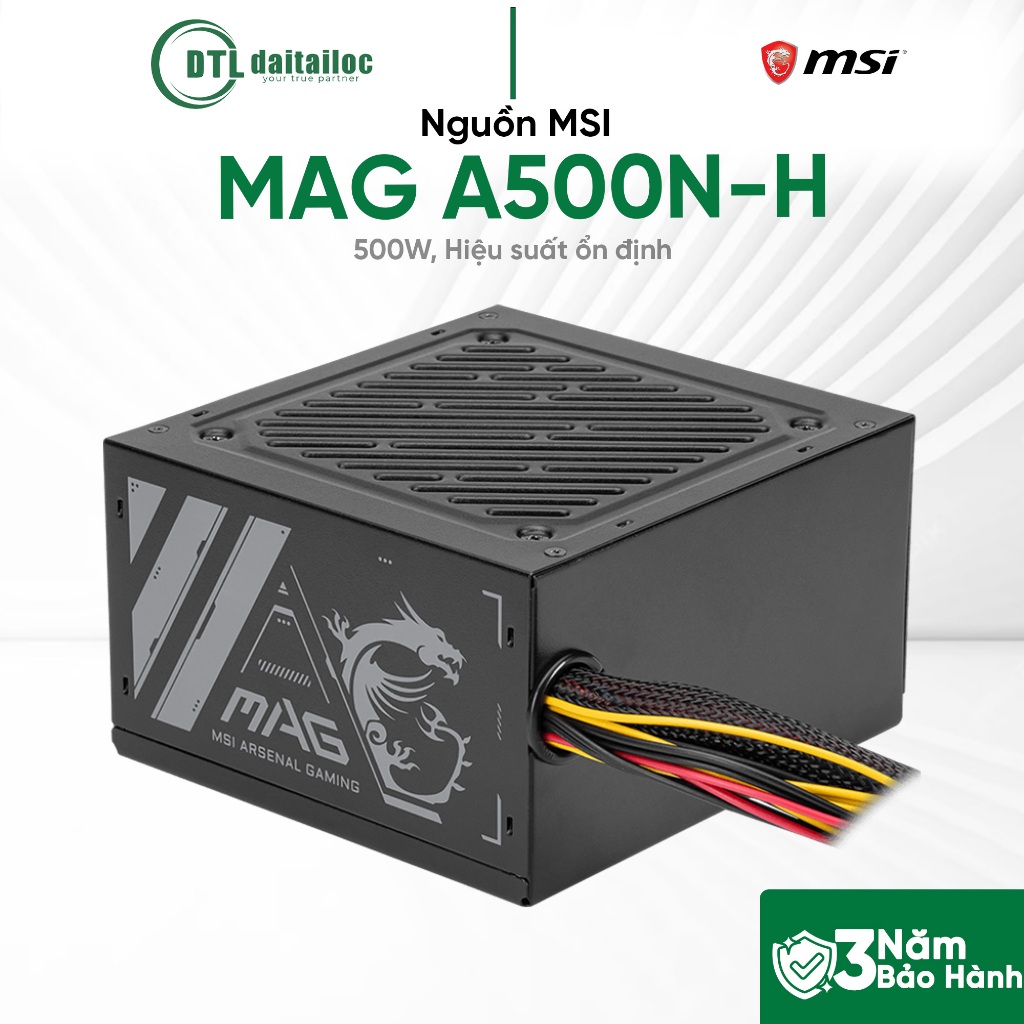Nguồn MSI MAG A500N-H 500W Hiệu suất ổn định | Chính Hãng | Bảo Hành 36 Tháng