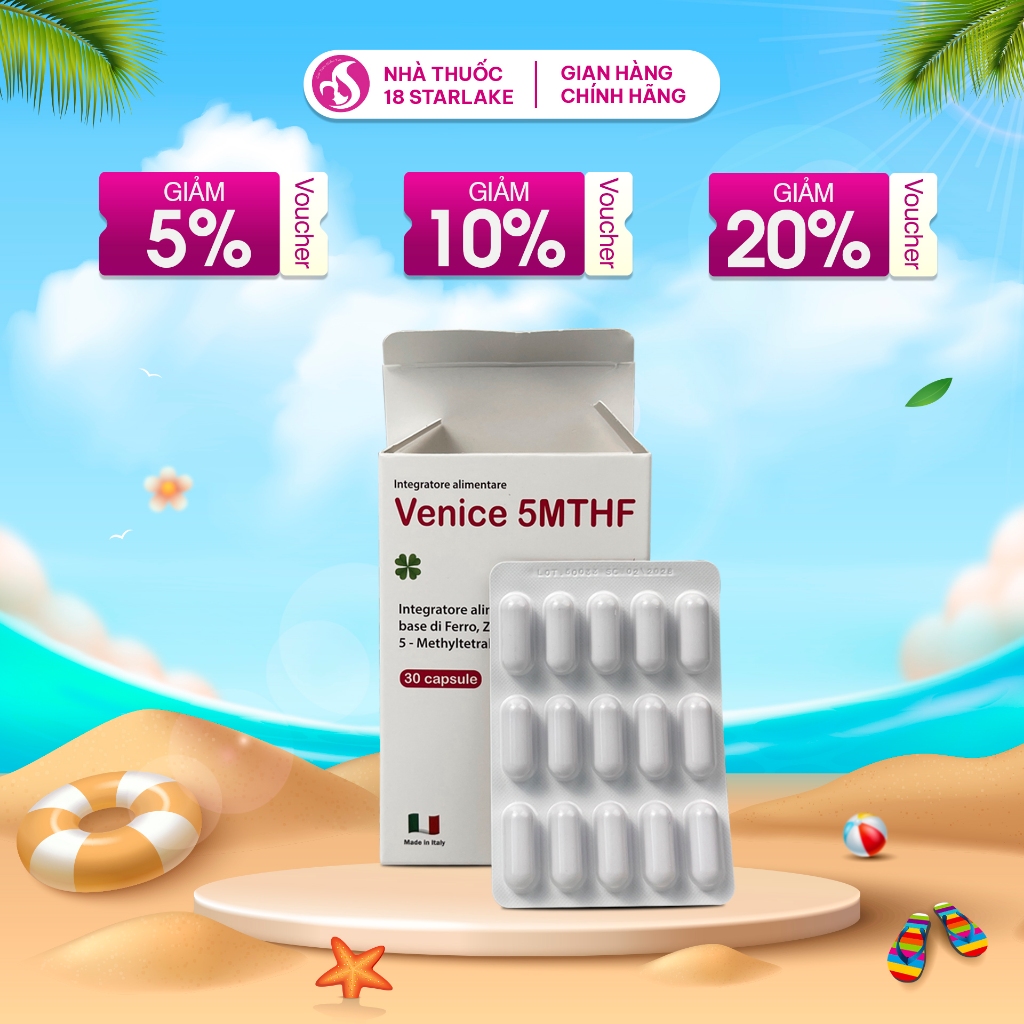 Venice 5MTHF – Viên Uống Bổ Sung Folate Hoạt Tính Hỗ Trợ Tạo Máu, Tăng Miễn Dịch & IVF, IUI
