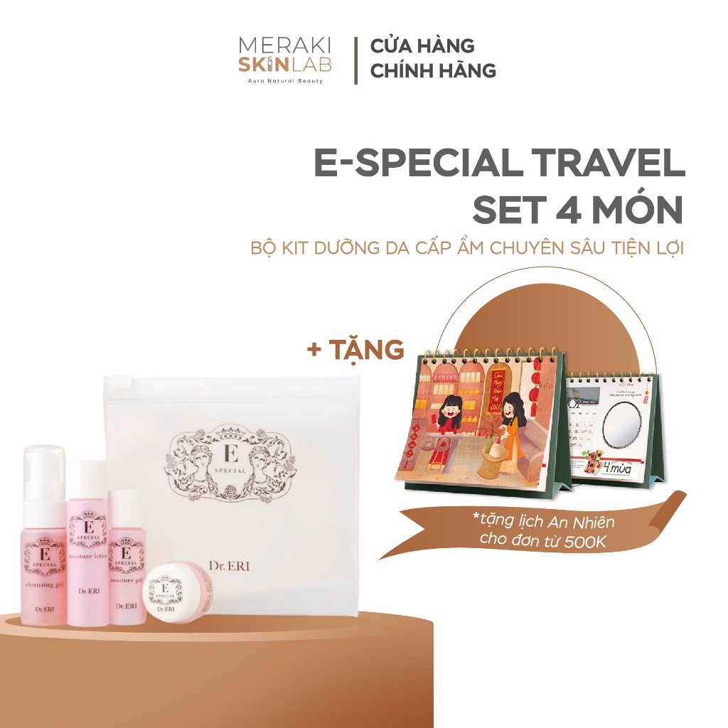Bộ kit dưỡng da cấp ẩm chuyên sâu tiện lợi E-Special Travel Set 4 món