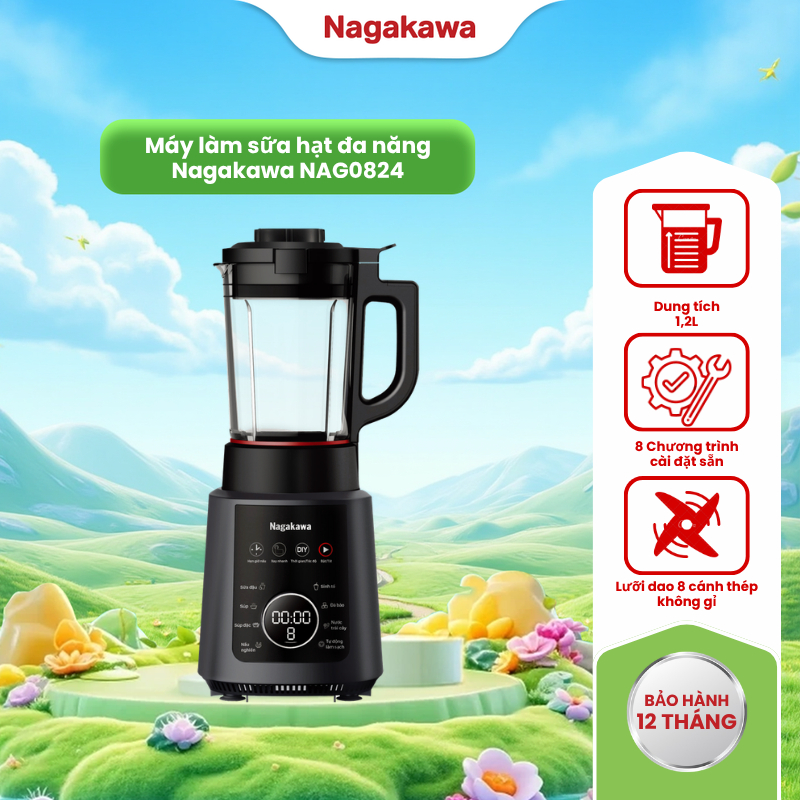 Máy làm sữa hạt đa năng Nagakawa NAG0824 (1.2L - 1200W)