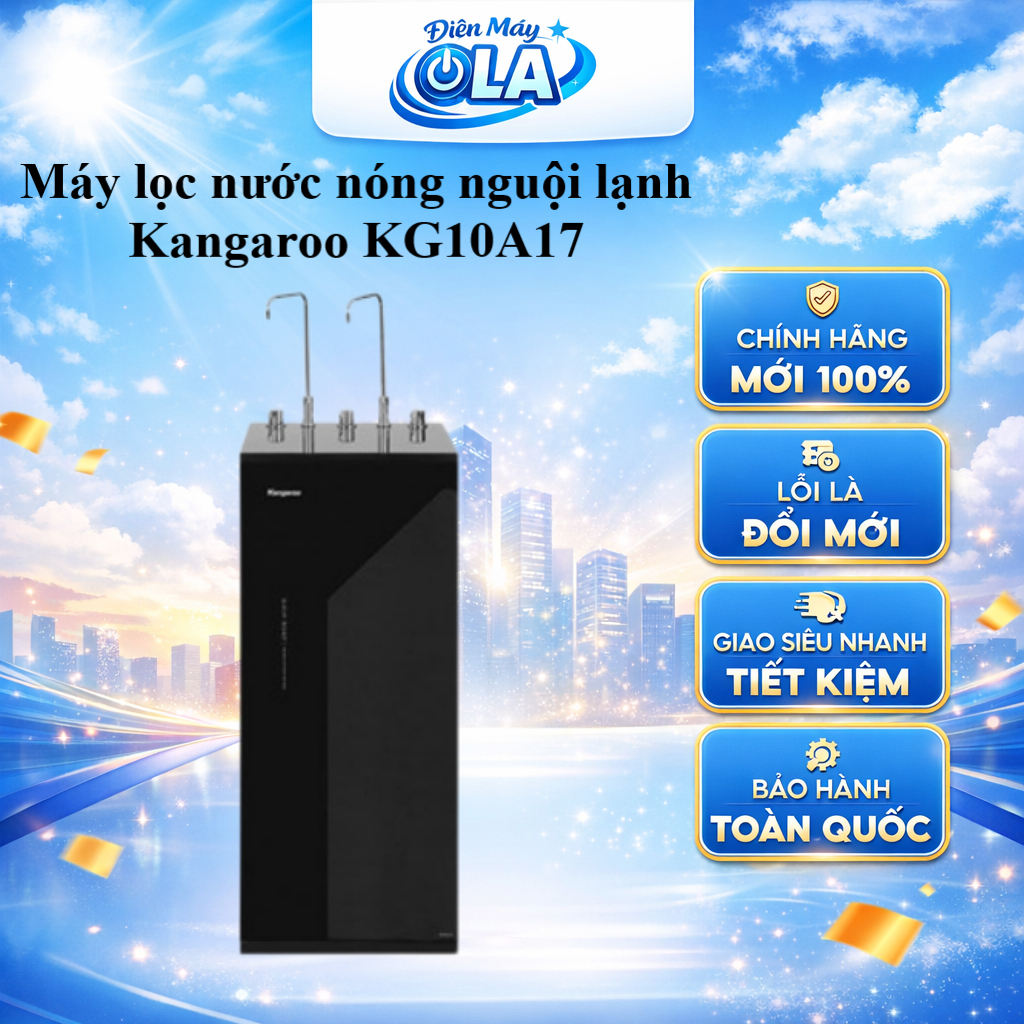 (TOÀN QUỐC) - KG10A17 - Máy lọc nước RO nóng nguội lạnh Kangaroo 10 lõi  KG10A17