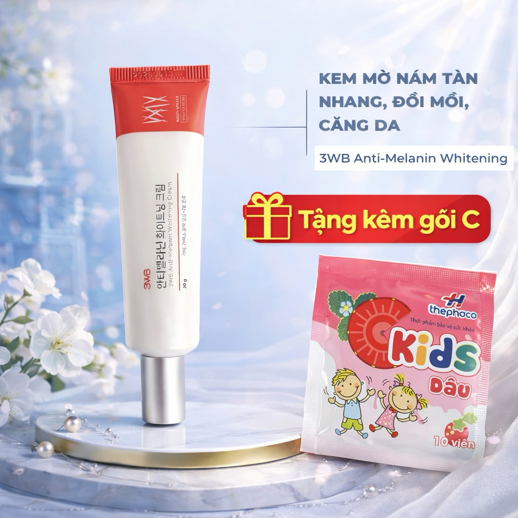 Kem dưỡng da mờ nám tàn nhang Afahu 3WB Anti Melanin Whitening Cream – dưỡng ẩm, giảm thâm, chống lã