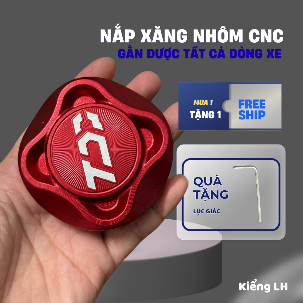Nắp xăng nhôm CNC gắn cho các dòng xe, nắp xăng inox, nắp xăng xe AB,SH,LEAD,Wave, win, ex