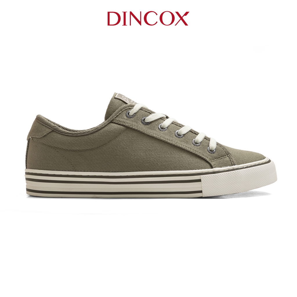 Giày Sneaker Nam Nữ Cổ Thấp Canvas DINCOX E12 MOSS LINE - Giày Vải Unisex Thời Trang Basic