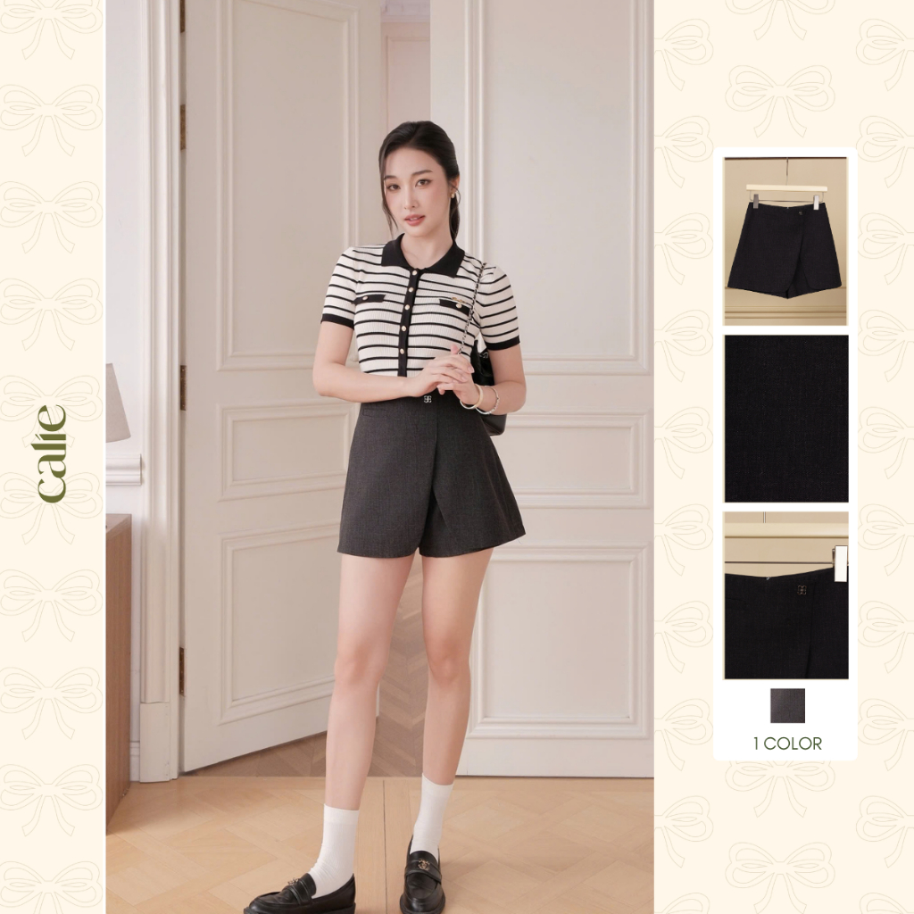 (𝐓𝐡𝐞 𝐔𝐩𝐰𝐢𝐧𝐝 𝐊𝐢𝐭𝐞) Quần short dạ mã lai vạt chồng, form basic dễ mix đồ, trẻ trung năng động thời trang nữ Calie QS057 | BigBuy360 - bigbuy360.vn