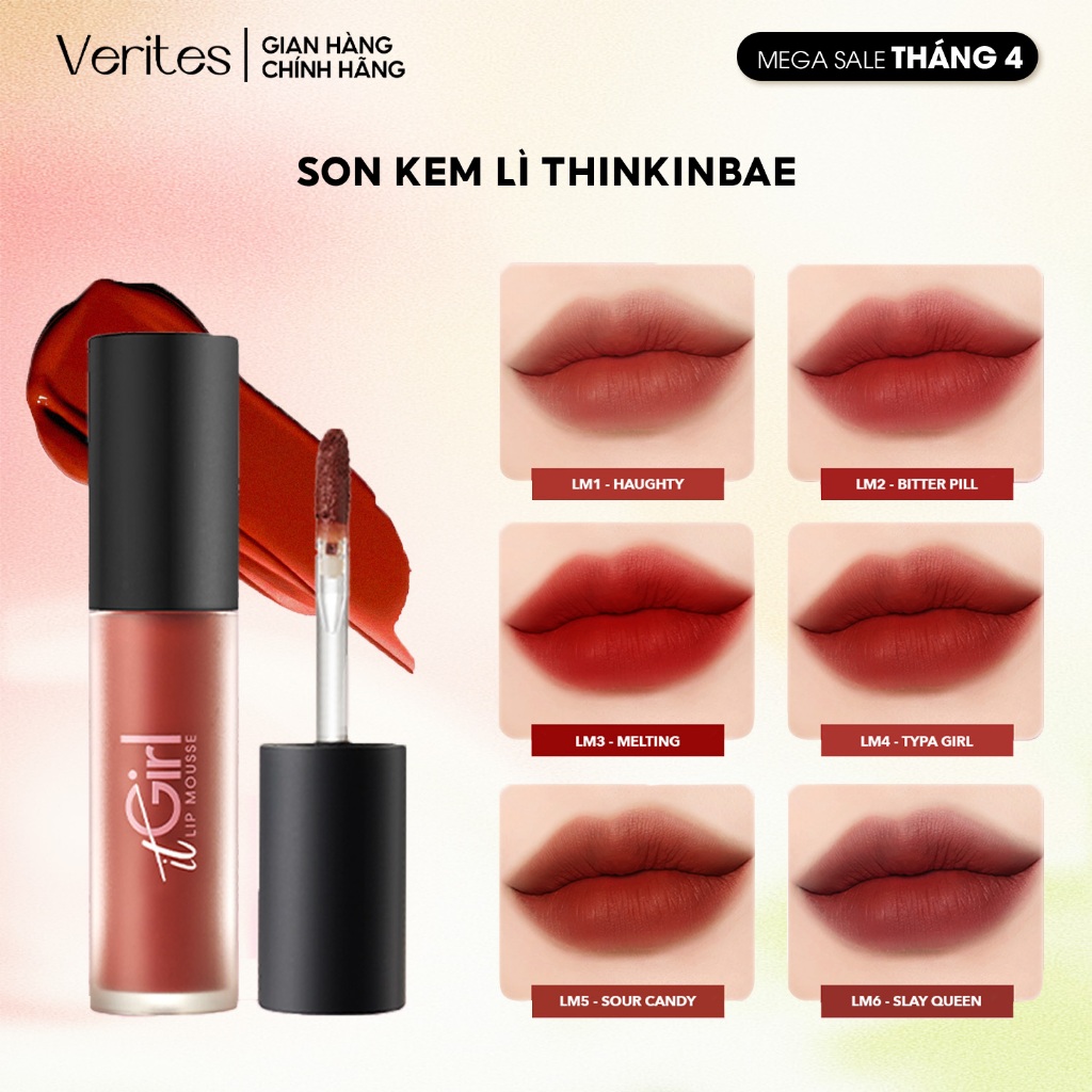 [GIFT] Son Kem Lì Thinkinbae IT GIRL Lip Mousse 4.5G Chất Son Mỏng Nhẹ Lâu Trôi, Che Khuyết Điểm Môi