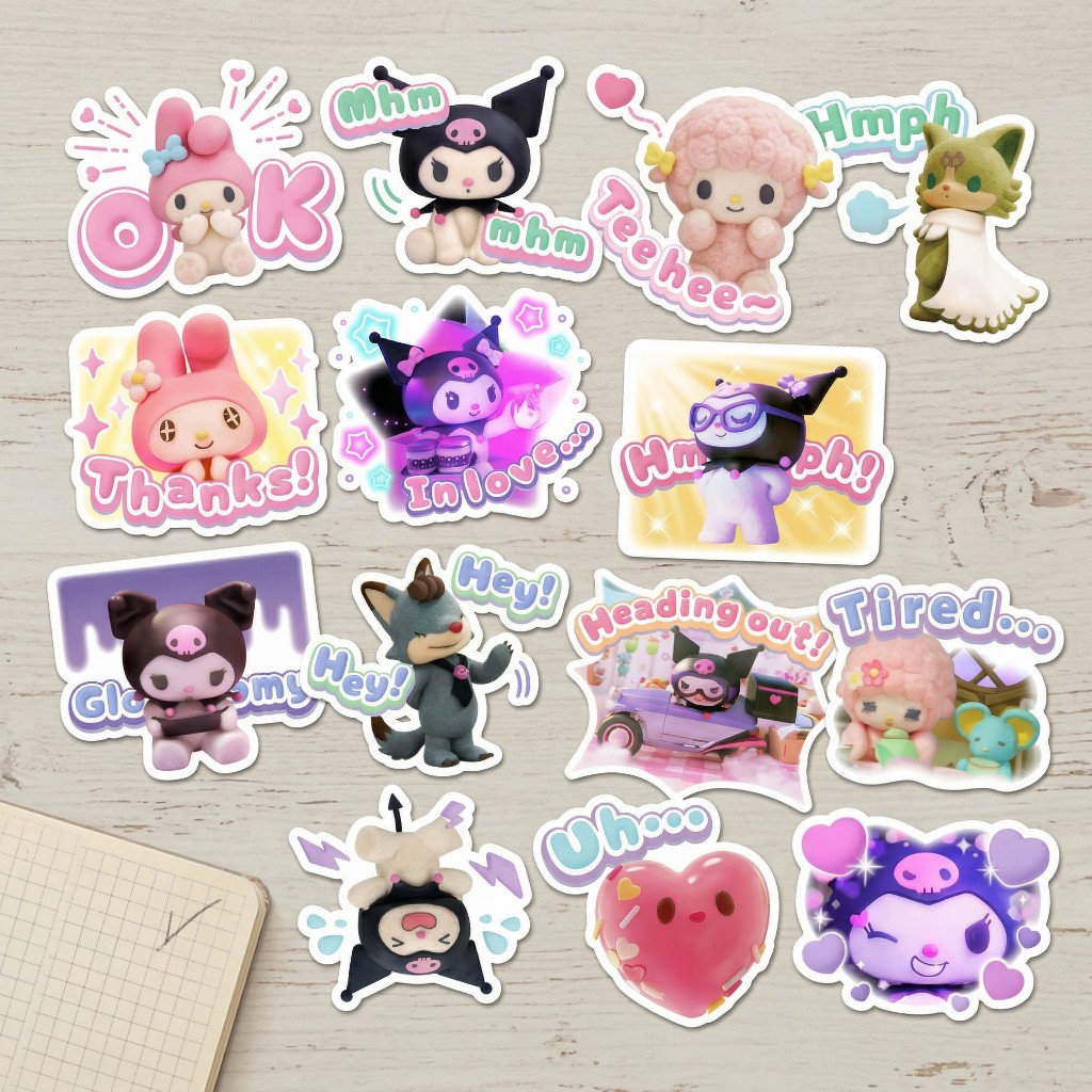 Set 40 sticker My Melody & Kuromi CHỐNG NƯỚC TooYoo ST0018