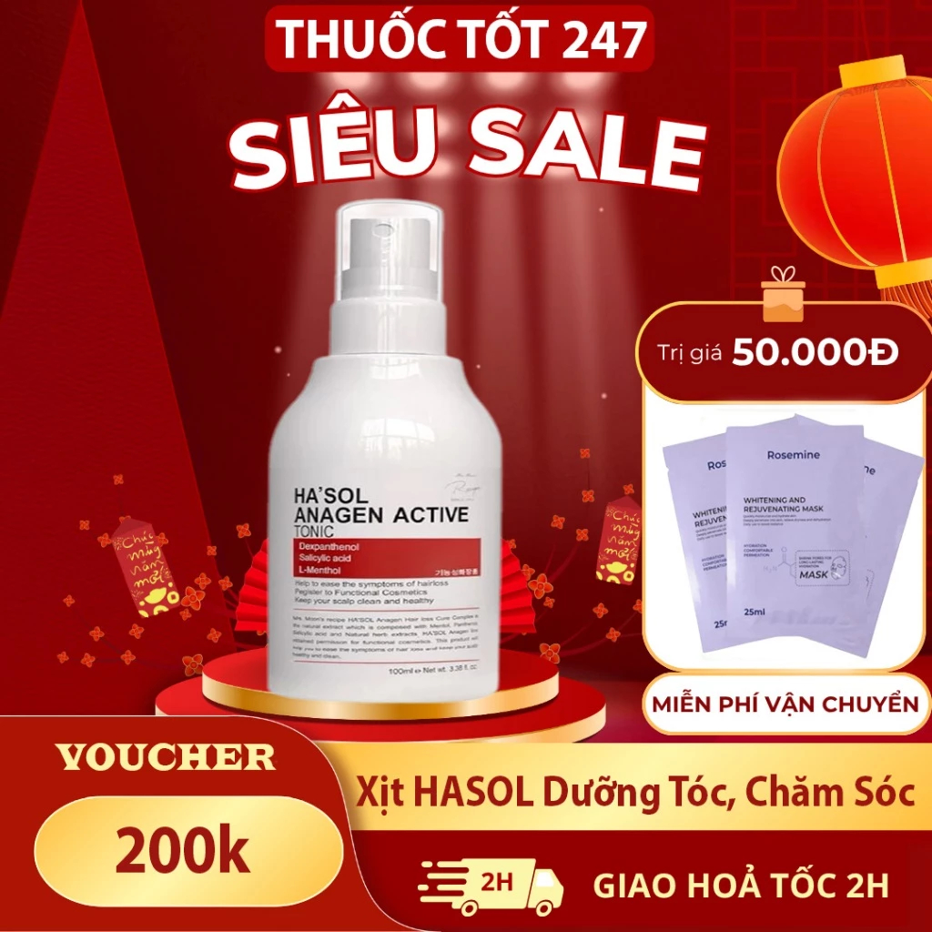 [GIẢM RỤNG KÍCH MỌC TÓC] Xịt HASOL Dưỡng Tóc - Kích Mọc NHÂN SÂM ĐỎ Dành Cho Tóc Gãy Rụng - Hư Tổn