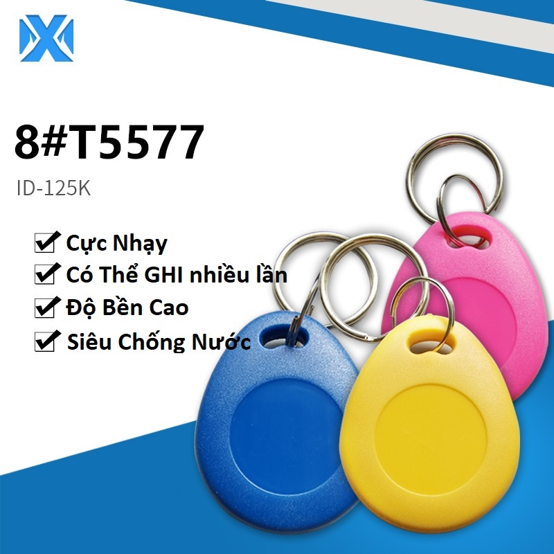 [COPY và GHI] Thẻ móc khóa ID 125Khz mới sóng khoẻ sao chép nhiều lần tần số 125khz copy thẻ
