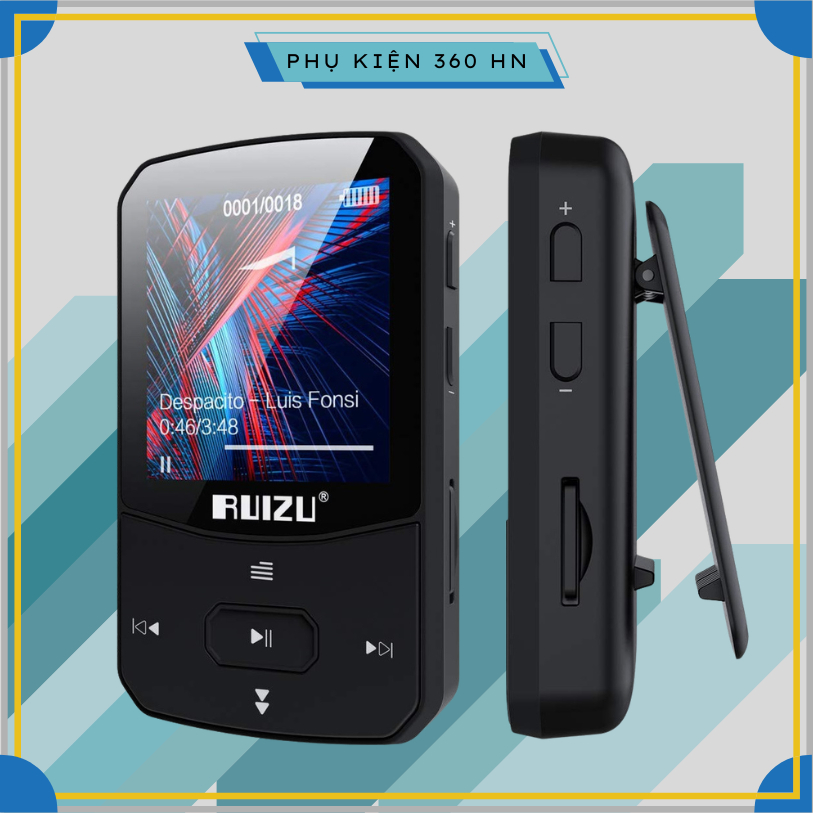 Máy Nghe Nhạc MP3 Thể Thao Kẹp Áo Ruizu X52 Bộ Nhớ Trong 8GB