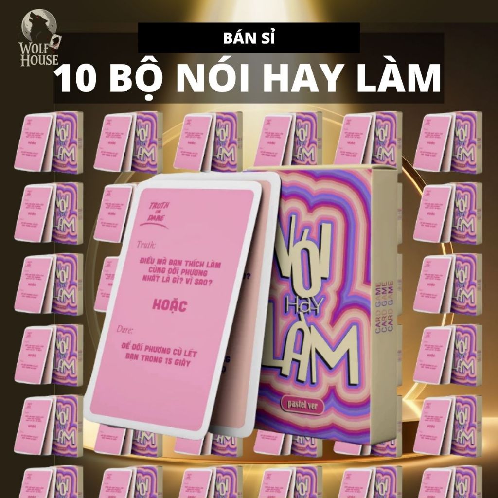 Combo 10 Bộ Bài Nói Hay Làm Pastel 30 Lá Giấy Cứng Cặp Đôi Sự Thật Vui Nhộn Drinking And Board Game