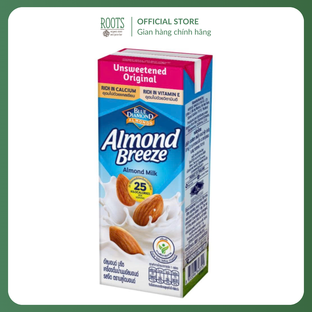 (Ship hỏa tốc) BLUE DIAMOND ALMONDS - Sữa Hạnh Nhân Không Đường, Almond Breeze, Almond Milk, Unsweet