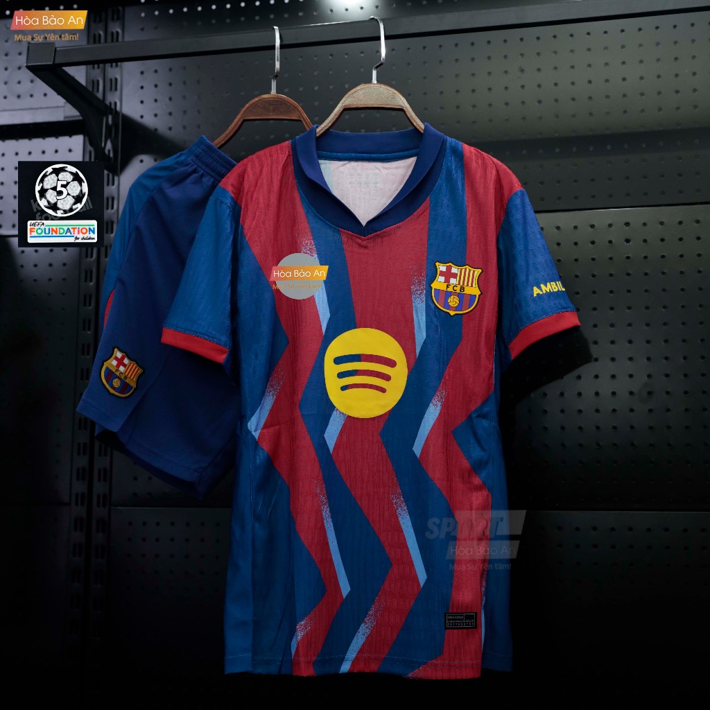In tên số - Bộ Quần Áo Bóng Đá CLB Barcelona 2026, Áo Barca Mẫu 4 - vải thái cao cấp in Lammine Yama