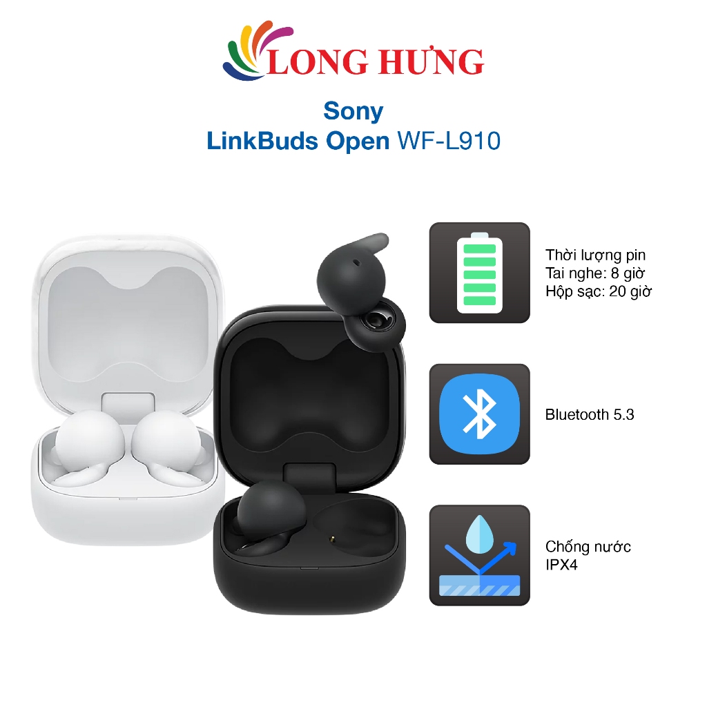 Tai nghe Bluetooth True Wireless Sony LinkBuds Open WF-L910 - Hàng chính hãng