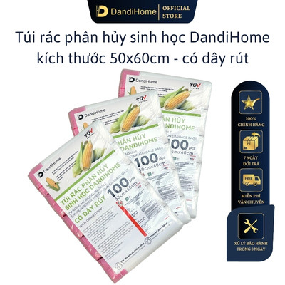 Túi rác tự phân hủy sinh học DandiHome có dây rút