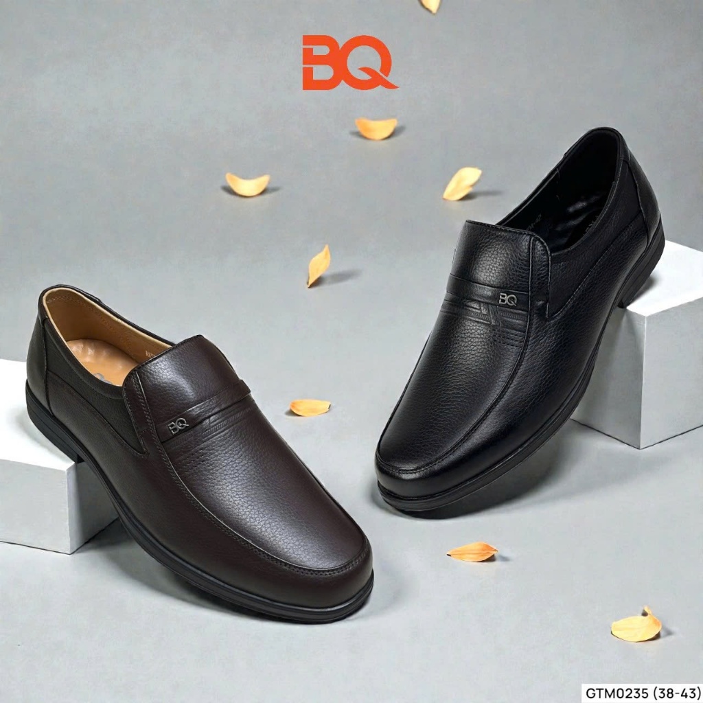 BQ | Giày tây nam size 38-43 giày nam trung niên da bò cao cấp đế cao su êm chân hiện đại GTM0235