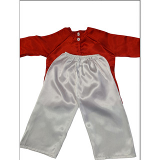 Bộ Bà Ba Cho Bé Màu Đỏ Trắng, Chất Phi Bóng Mềm Mịn, Thoáng Mát, Dễ Thương - Phương Đào Kids