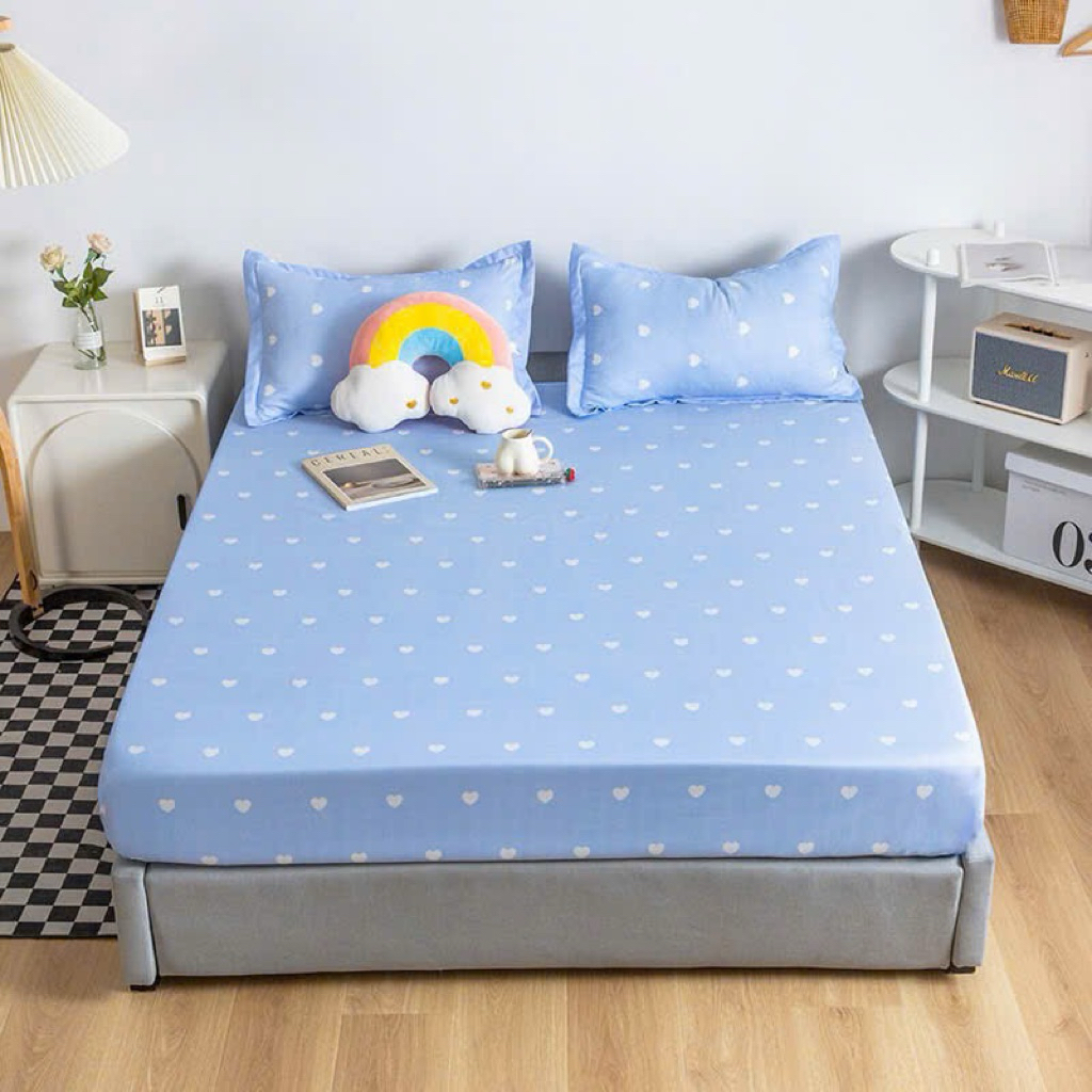 Set 3 món ga trải giường cotton poly , set 3 món bao gồm 1 ga trải giường và 2 vỏ gối ( soki bedding