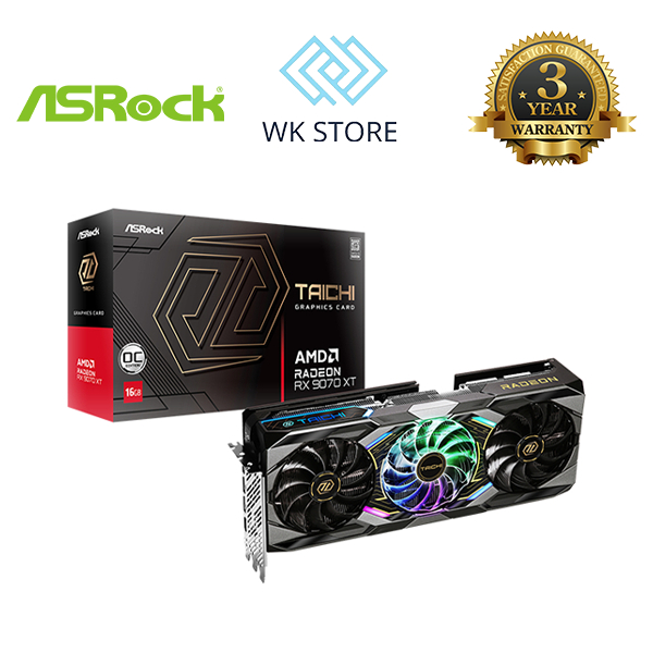 VGA ASRock AMD Radeon RX 9070 XT Taichi OC | 16GB GDDR6 Mới, BH 36 Tháng