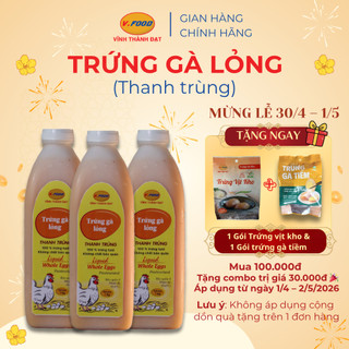 Trứng gà lỏng thanh trùng 1kg từ V.FOOD an toàn vệ sinh, giàu protein, bảo quản lạnh