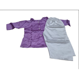 Bộ Bà Ba Bé Gái Phi Bóng Tím Trắng, Trang Phục Truyền Thống Mềm Mại Thoáng Mát - Phương Đào Kids