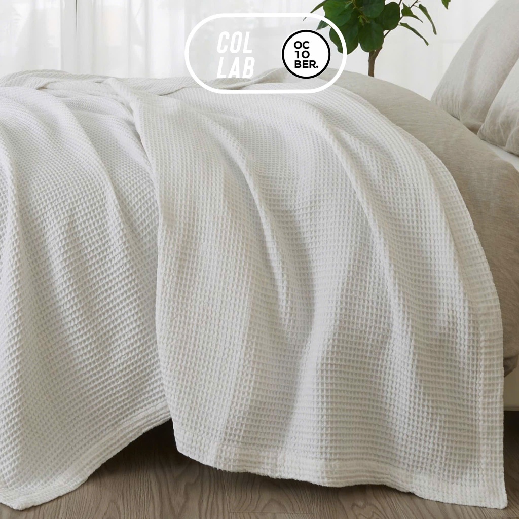 (MUA LẺ TỪNG MÓN) Waffle Cotton October Bedding dệt kim kết cấu ô vuông thoáng khí mát