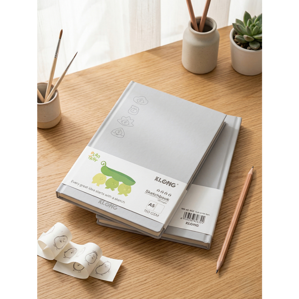 Vở vẽ ký họa a5 giấy trơn 120 trang 150gsm không lem mực klong ms 652