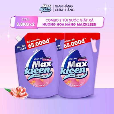 [LIVE] Combo 2 Túi Nước Giặt Xả MaxKleen 3.8kg/Túi