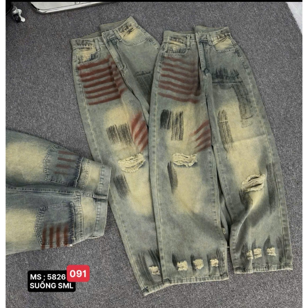Quần baggy jean nữ rách ống rộng, quần baggy nữ chất demin cạp cao thời trang A-T Fashion - MQ058