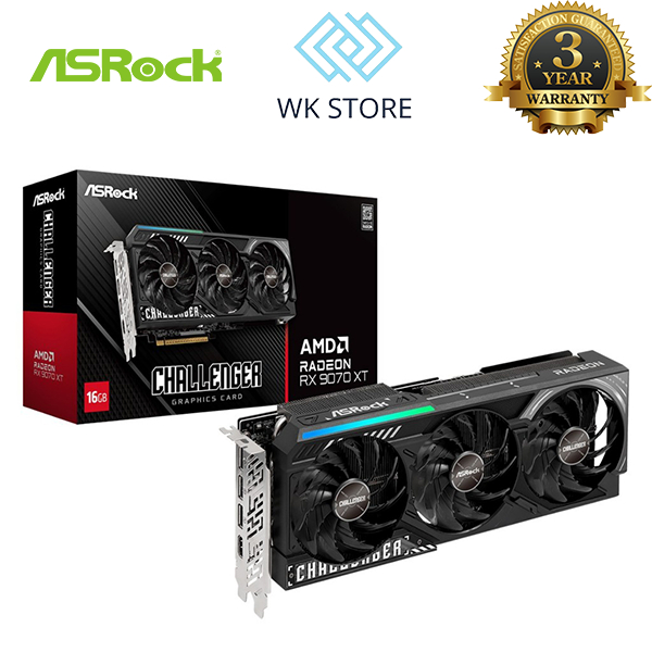 VGA ASRock AMD Radeon RX 9070 XT Challenger 16GB GDDR6 Mới, Bảo Hành 36 Tháng