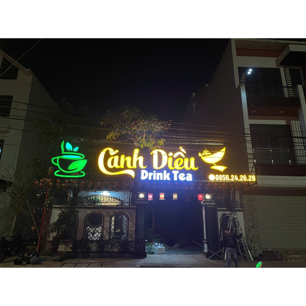 Gia công cắt chữ alu mica chữ hộp chữ hắt sáng chữ đèn led chữ nổi chữ dán tường chữ dán biển