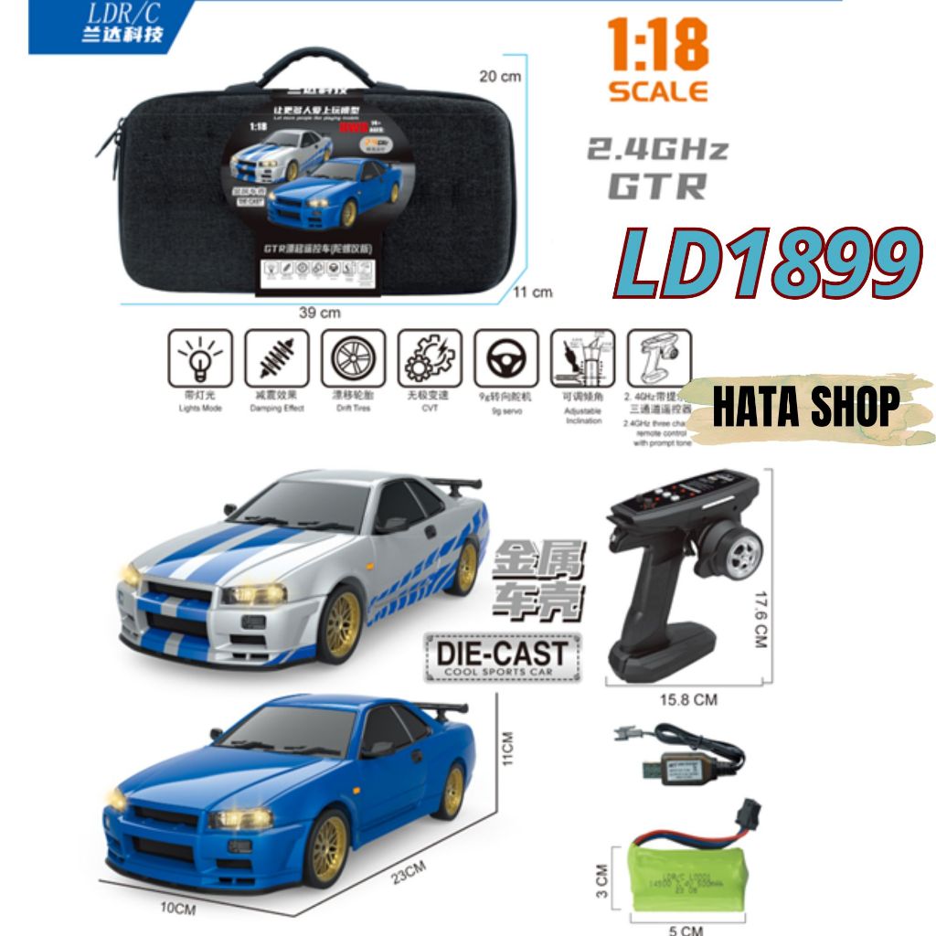 LDR/C LD1899 LD1898 LD1804 Xe Đua Điều Khiển Tốc Độ Tỉ Lệ 1/18 RC Drift Car Có Servo & Gyro Cân Bằng