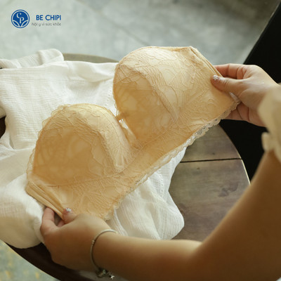 Áo Lót Nữ Ren Cup Ngang 2cm Không Gọng Nâng Đẩy AL8587 Nội Y Bechipi