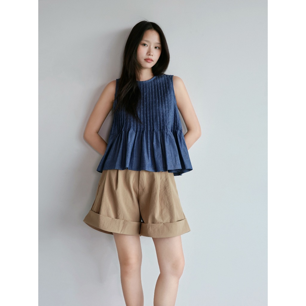 Áo babydoll xếp ly - 𝐋𝐮𝐧𝐚 𝐭𝐨𝐩 | BigBuy360 - bigbuy360.vn