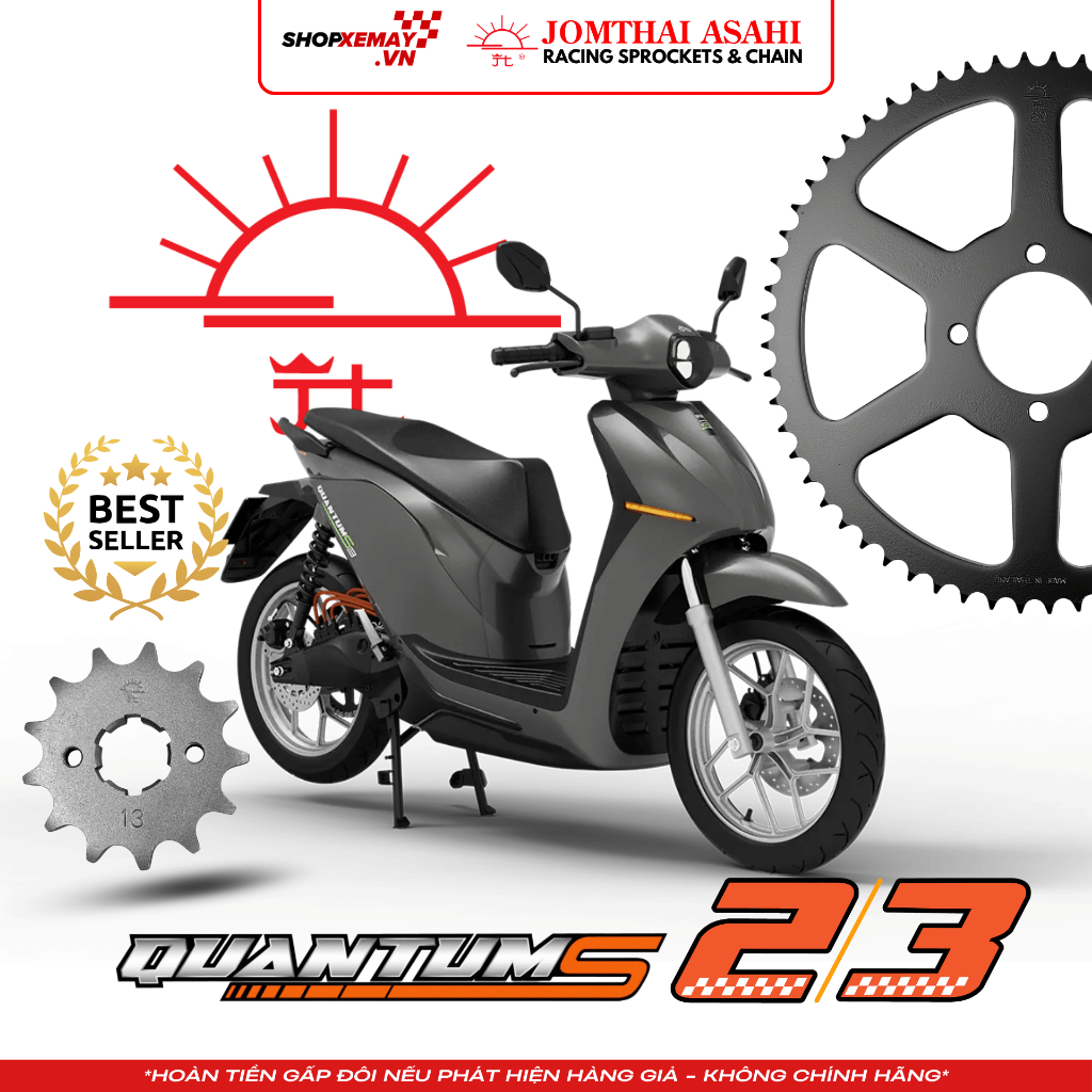 [GRAB'S #1 Choice] Nhông Sên Dĩa DATBIKE Quantum S2 & S3 Jomthai Asahi | Chuẩn 428 | Quantum S2/S3 |