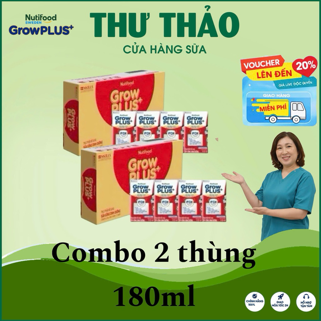 180ML COMBO 2 THÙNG GROW PLUS+ ( Đỏ ) Nutifood