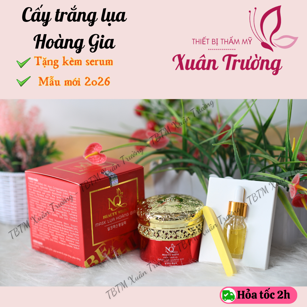 Cấy trắng lụa Hoàng Gia hàng chuẩn| Mask lụa Hoàng Gia chính hãng NQ Beauty
