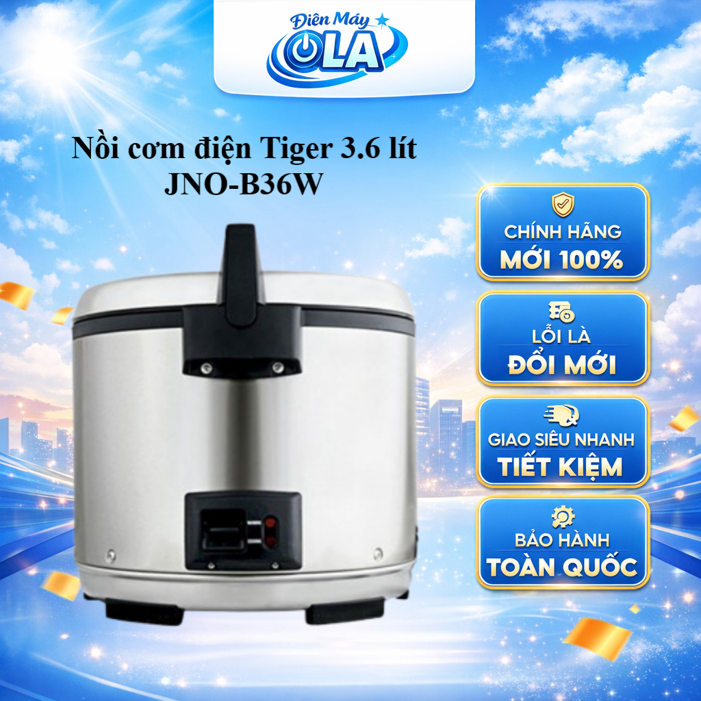 (TOÀN QUỐC) - JNO-B36W - Nồi Cơm Điện Tiger  JNO - B36W - Lòng Nồi Chống Dính