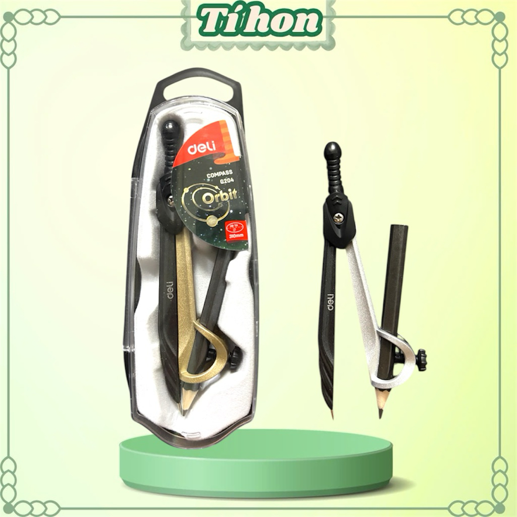 COMBO 5 Bộ Compa Kèm Bút Chì Gỗ - Deli EG20402
