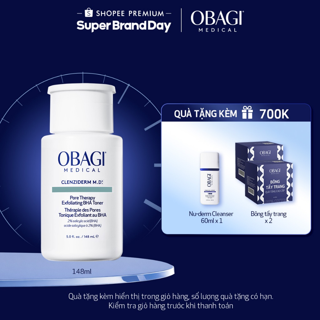 [Obagi_KOL] [Phiên Bản Mới] Toner BHA giảm mụn Obagi Medical Clenziderm M.D. Pore Therapy Exfoliatin