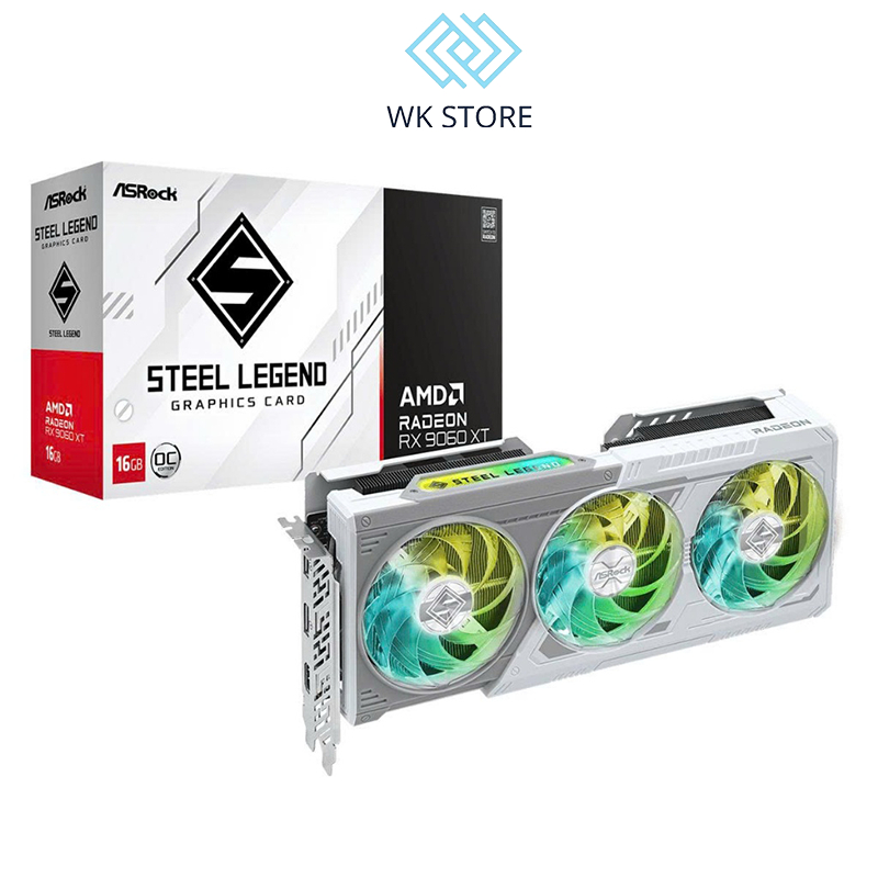 VGA AsRock Radeon RX 9060 XT Steel Legend 16GB OCb Mới, BH 36 Tháng