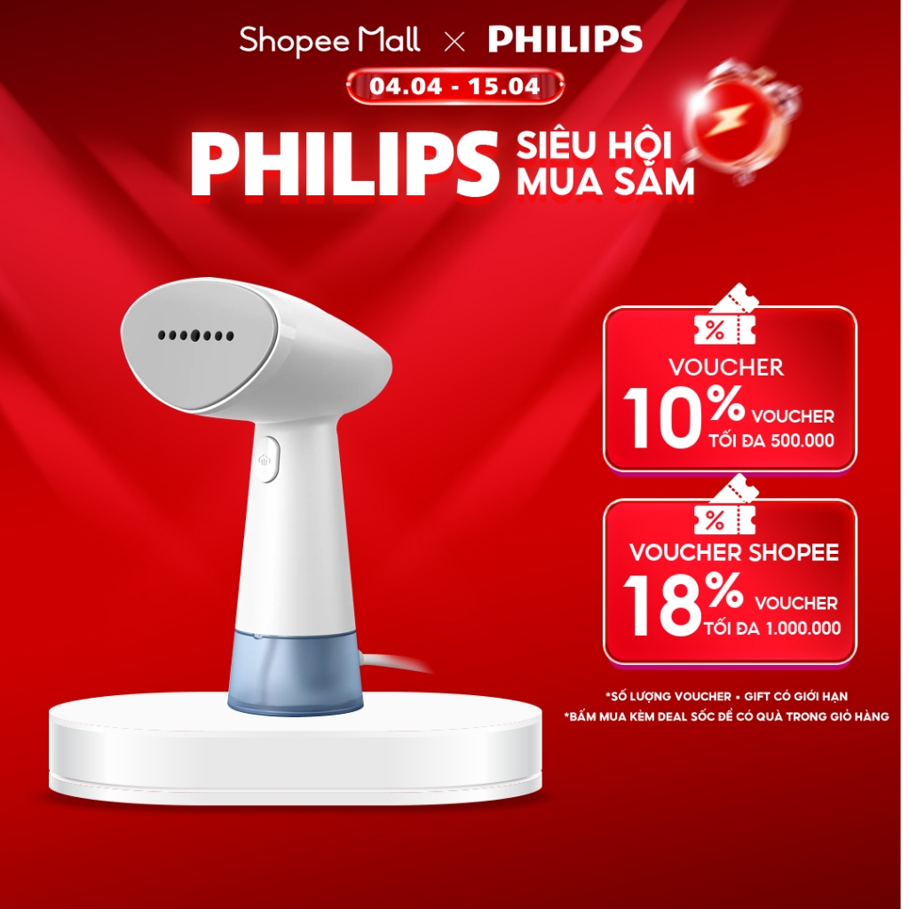 Bàn ủi hơi nước cầm tay Philips STH1000 /10|900W|nhỏ gọn ngăn chứa nước 85ml có thể tháo